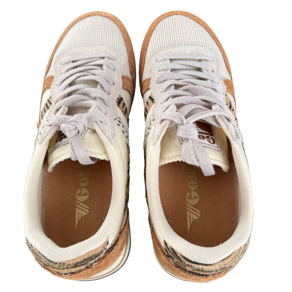 Gola Daytona Safari Off White Caramel Black Animal Print Sneakers US Size 7 - Picture 10 of 16